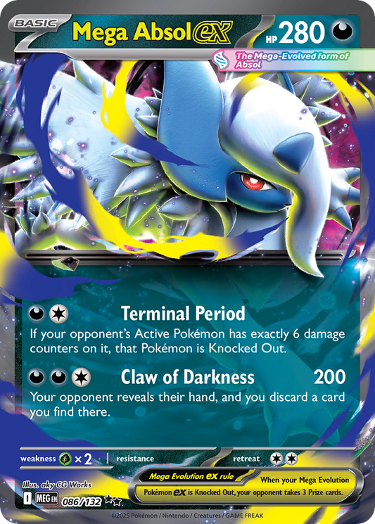 Mega Absol ex - Mega Evolution 086/132 (Foil) - Near Mint