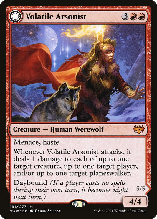 Volatile Arsonist // Dire-Strain Anarchist - Innistrad: Crimson Vow 181 (Foil)