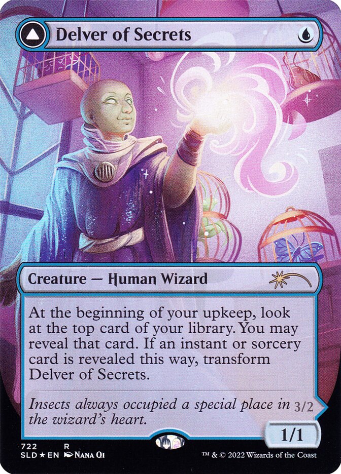 Delver of Secrets // Insectile Aberration - SLD 722  (Foil)
