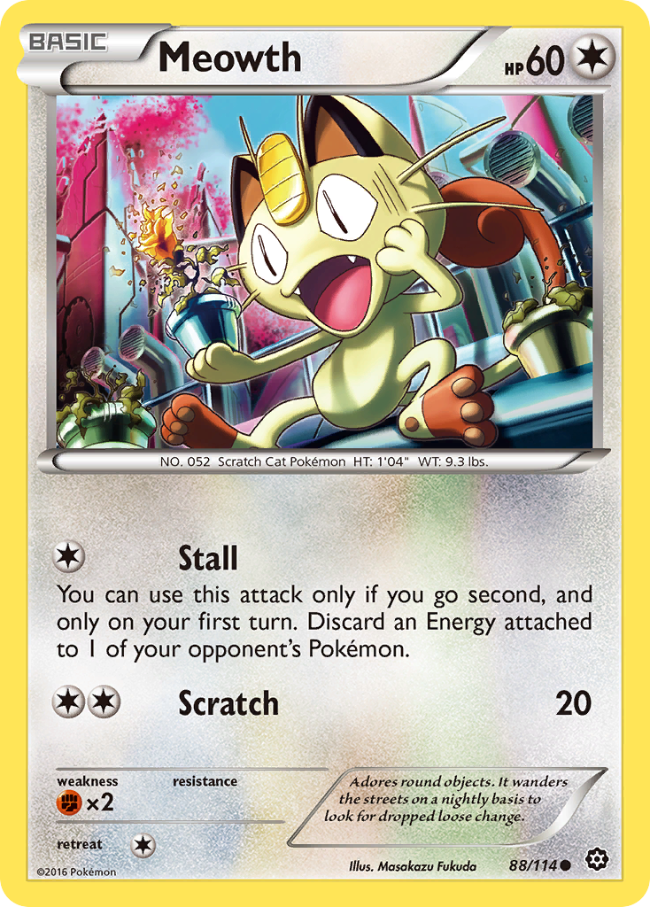 Meowth - Steam Siege 88 - Near Mint