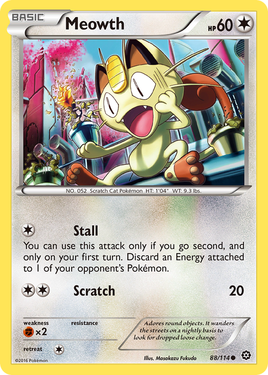Meowth - Steam Siege 88 - Near Mint