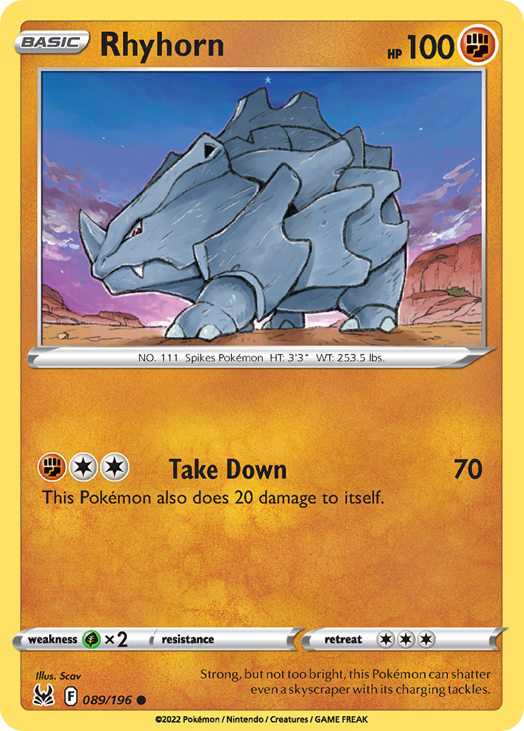Rhyhorn - Lost Origin 089/196 (Foil) - Near Mint