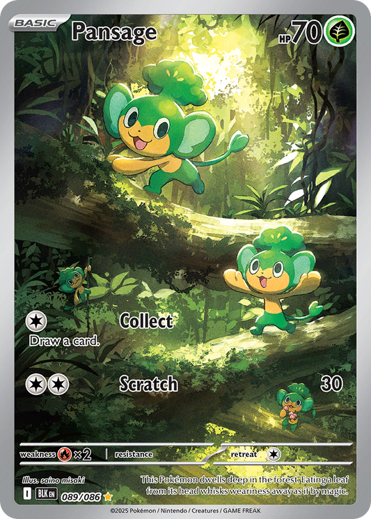 Pansage (JP) - Black Bolt 089/086 (Foil) - Near Mint