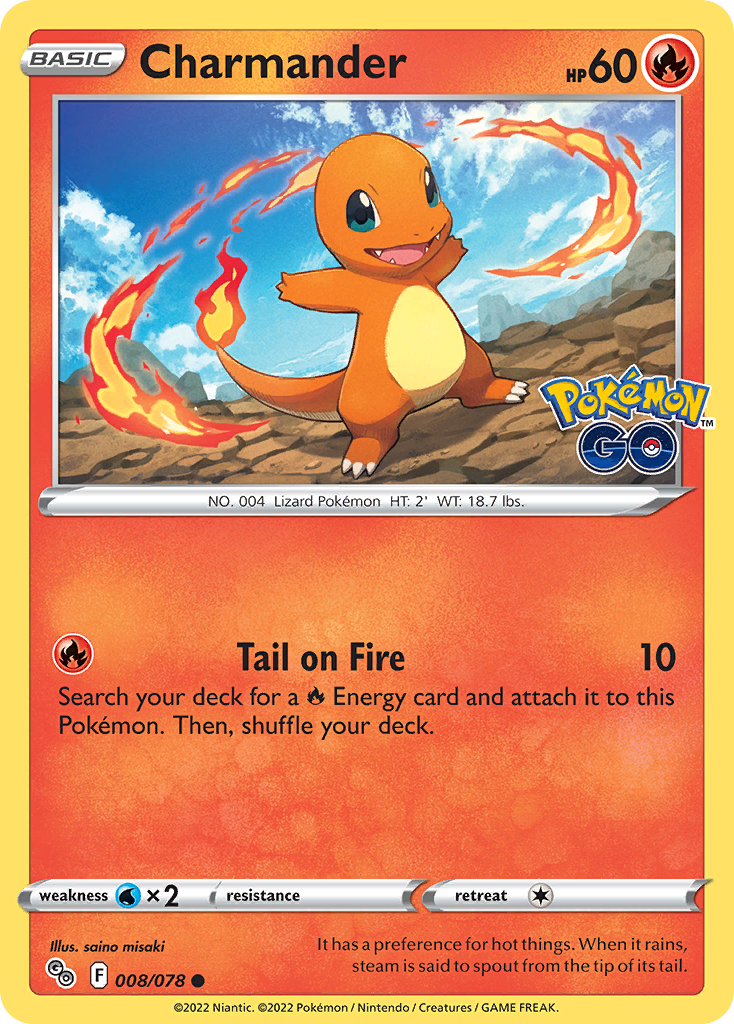 Charmander - Pokemon Go 008/078 - Near Mint