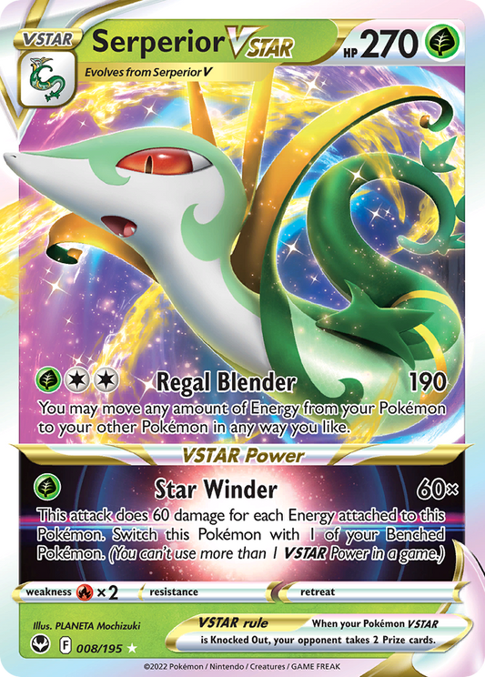 Serperior VSTAR - Silver Tempest 008/195  (Foil) - Near Mint - Ungraded
