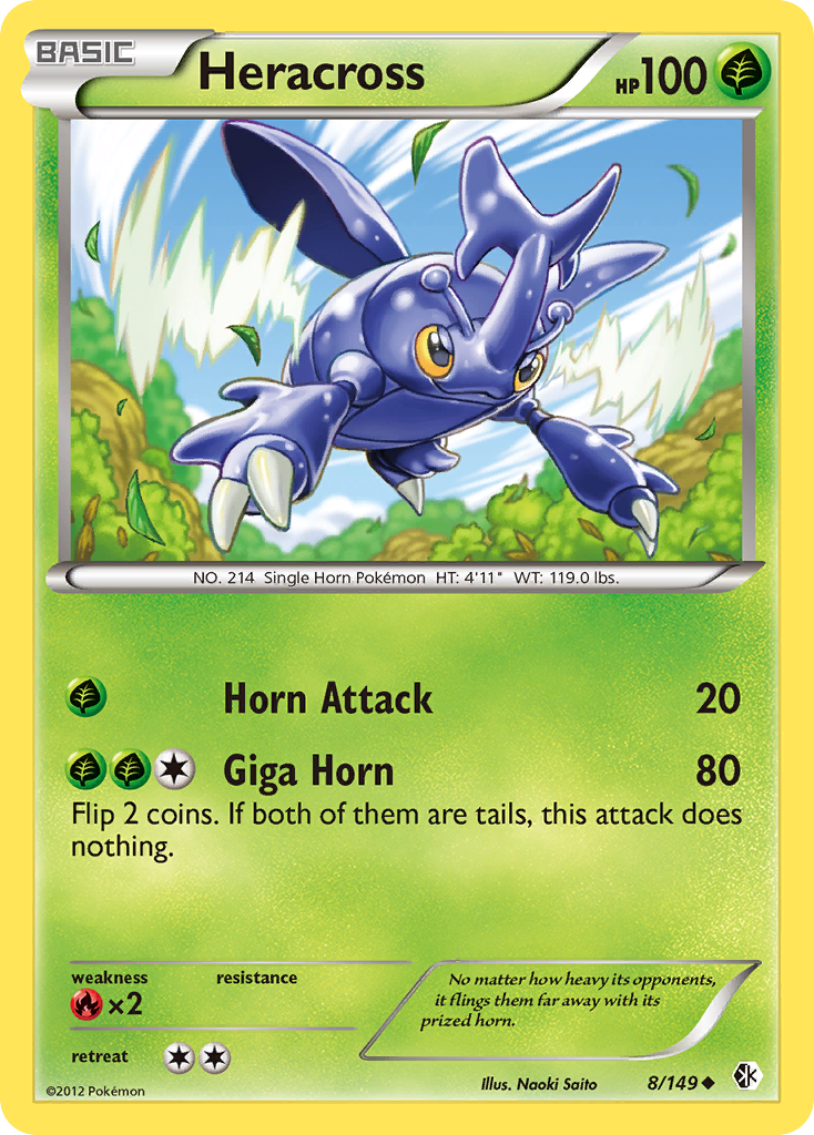 Heracross - Boundaries Crossed 8 (Foil) - Moderately Played