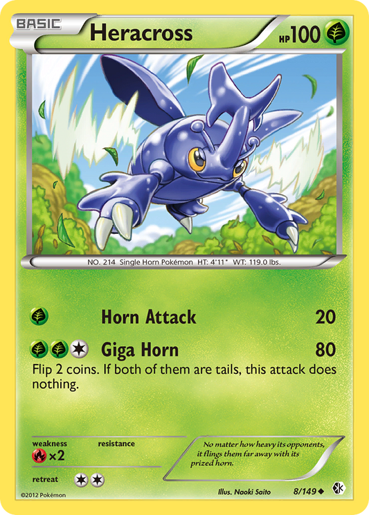 Heracross - Boundaries Crossed 8 (Foil) - Moderately Played