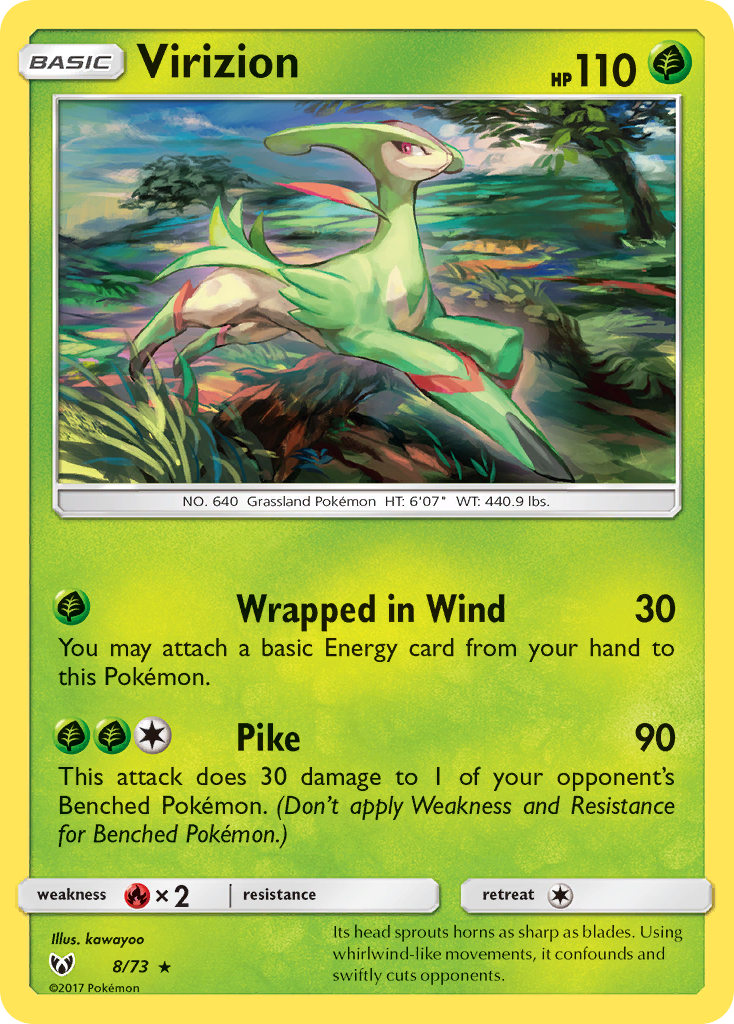 Virizion - Shining Legends 8 (Foil) - Lightly Played