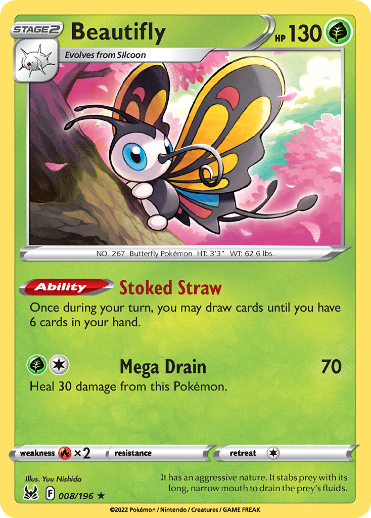 Beautifly - Lost Origin 008/196 (Foil) - Near Mint