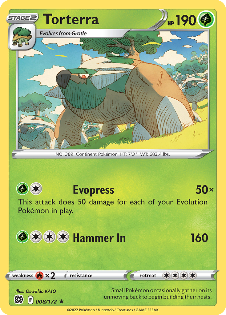 Torterra - Brilliant Stars 008/172 (Foil) - Near Mint