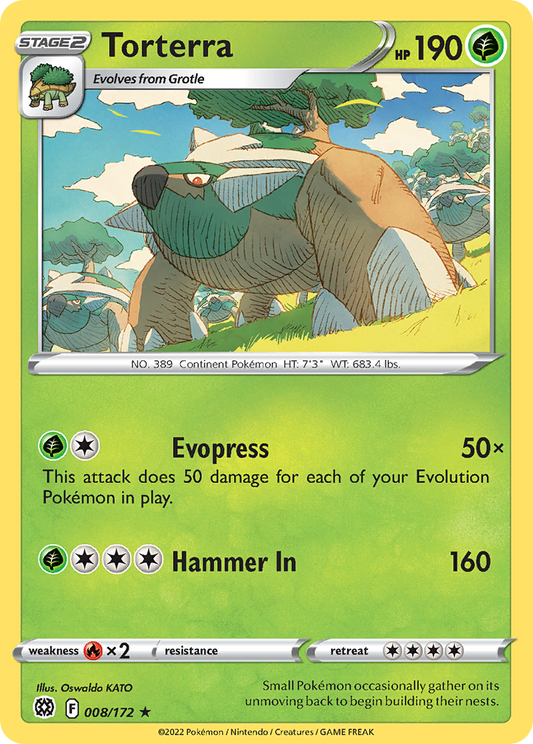 Torterra - Brilliant Stars 008/172 (Foil) - Near Mint