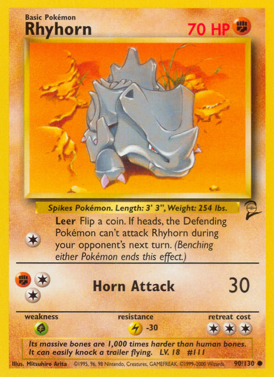 Rhyhorn - Base Set 2 90 - Near Mint