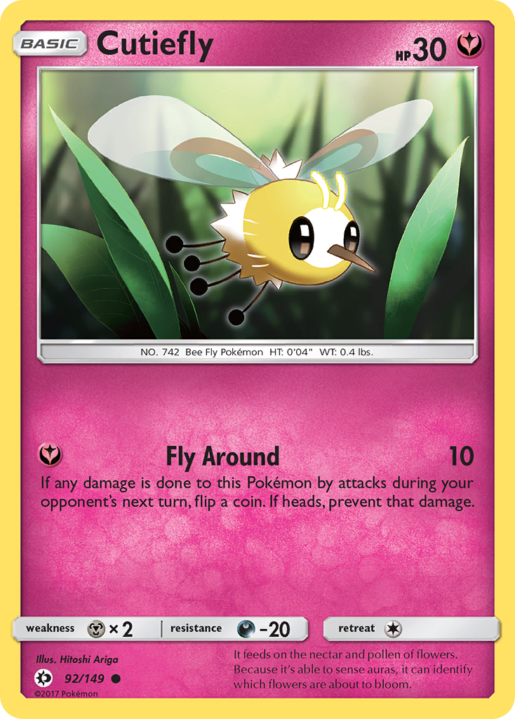 Cutiefly - Sun & Moon Base Set 92 - Near Mint