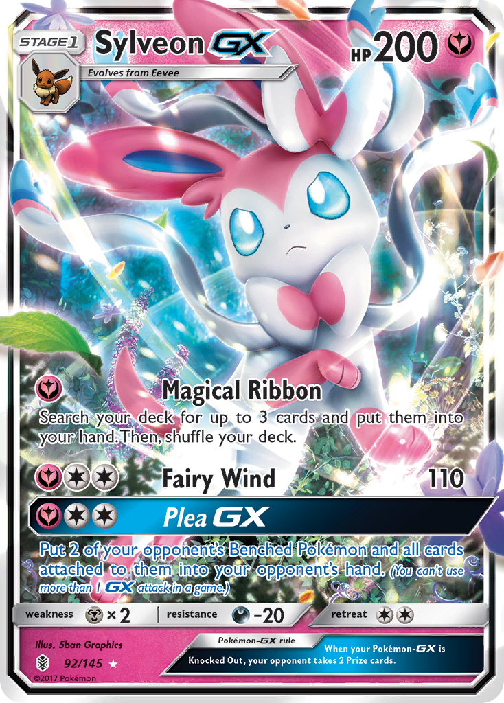 Sylveon GX - Guardians Rising 92/145  (Foil) - Lightly Played - Ungraded