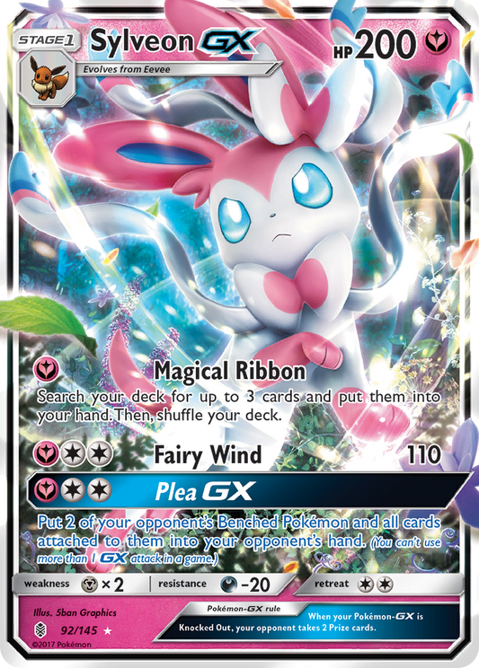Sylveon GX - Guardians Rising 92/145  (Foil) - Lightly Played - Ungraded