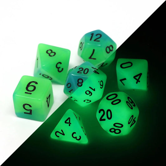 7pc RPG Set - Glow-in-the-Dark - Driftglobe - Die Hard Dice