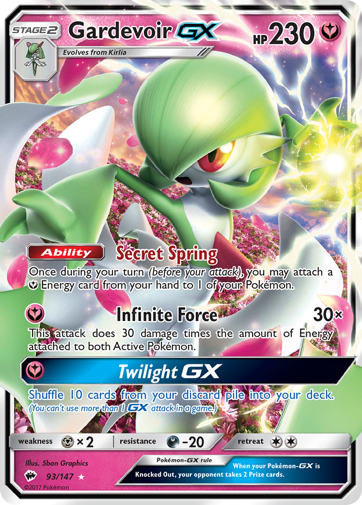 Gardevoir GX - Burning Shadows 93/147  (Foil) - Near Mint - Ungraded