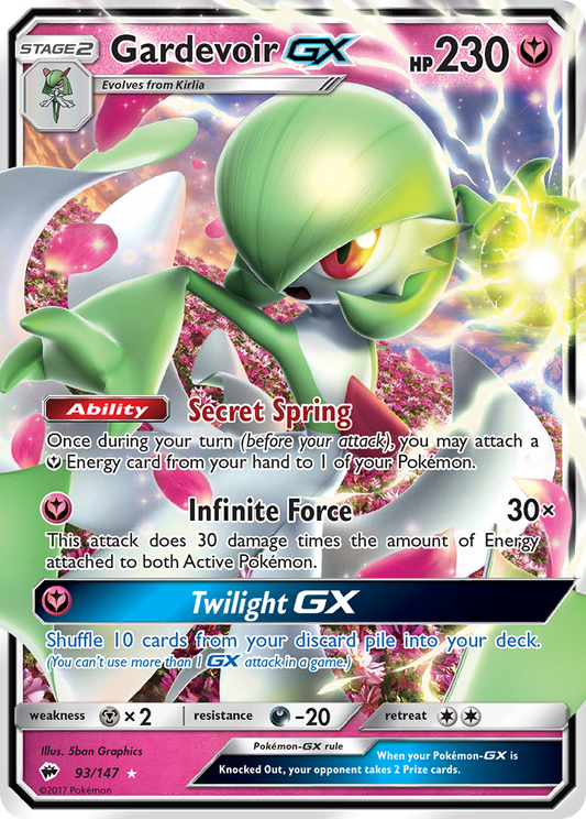 Gardevoir GX - Burning Shadows 93/147  (Foil) - Lightly Played - Ungraded