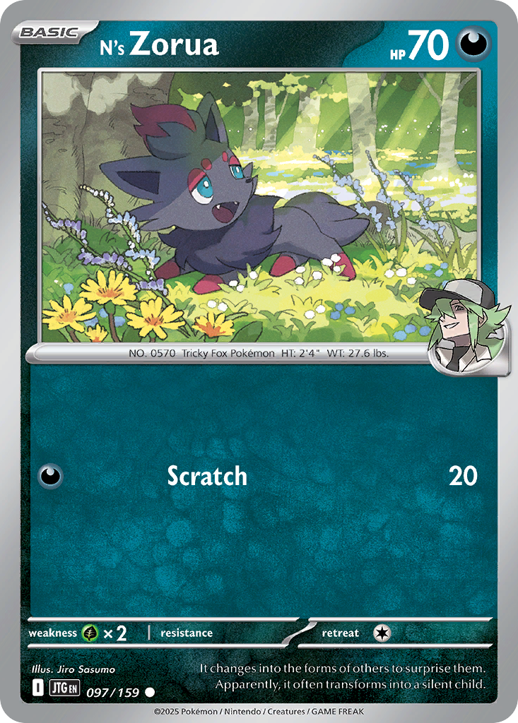 N's Zorua (JP) - Battle Partners 108/100 (Foil) - Near Mint