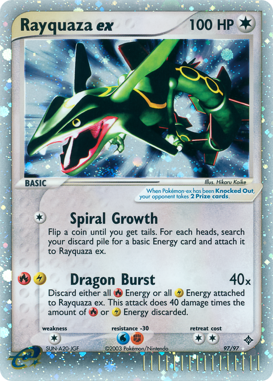 Rayquaza ex (Delta Species) - EX Dragon Frontiers 97/101 (Foil) - Damaged