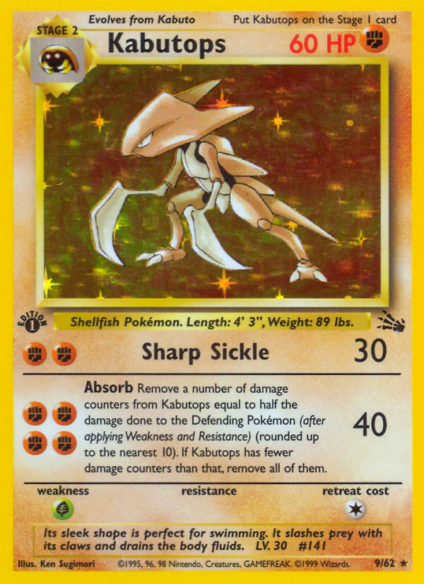 Kabutops - Fossil 9 (Foil) (First Edition) - Lightly Played