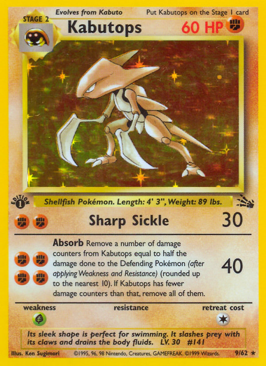 Kabutops - Fossil 9 (Foil) (First Edition) - Lightly Played