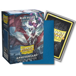 Dragon Shield Sleeves - Cobalt & Silver 25th Anniversary Dual Matte