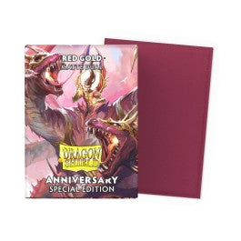 Dragon Shield Sleeves: Standard Matte Dual Art 25th Anniversary Special Edition - Pomegranate and Gold 100CT