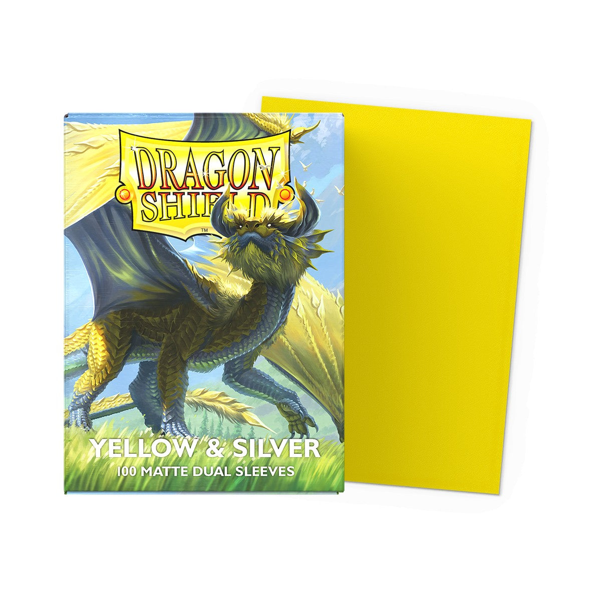 Dragon Shield Sleeves: Standard Matte Dual - Yellow & Silver 100CT