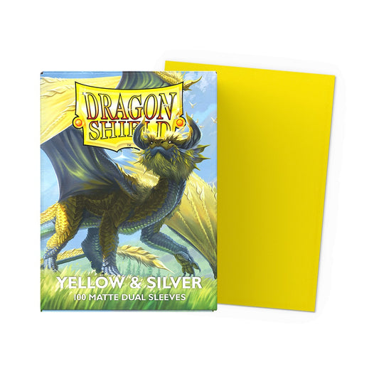 Dragon Shield Sleeves: Standard Matte Dual - Yellow & Silver 100CT