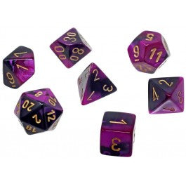 Gemini Mini 7 Die Set Black Purple Gold