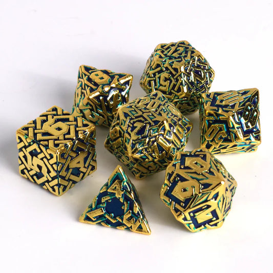 7pc RPG Set: Runeweaver Shiny Gold - Die Hard Dice