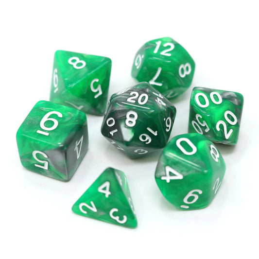 7pc RPG Set - Emerald Ore - Die Hard Dice