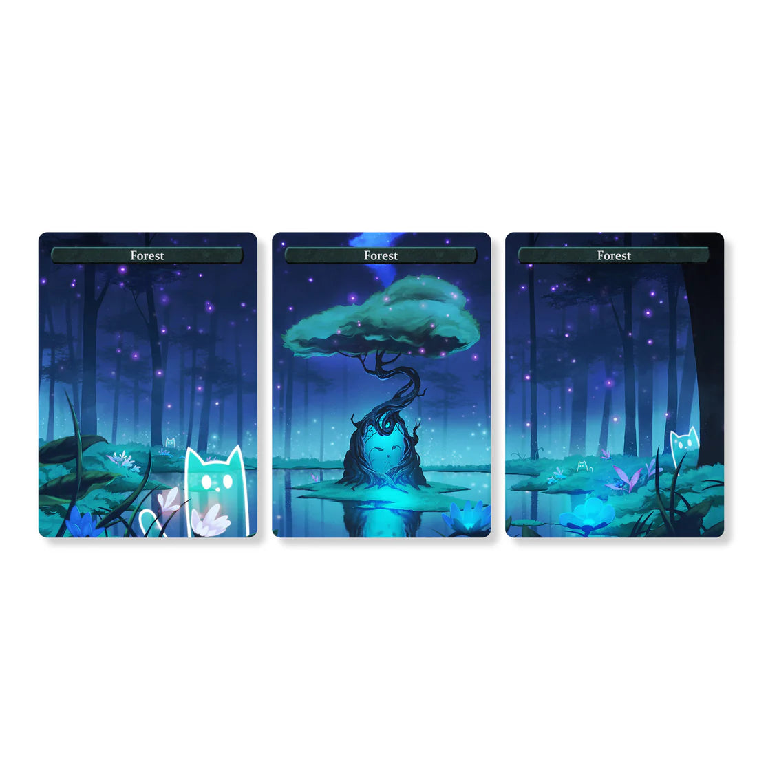 Caverns & Calicos Manacat Tokens & Proxies - Forest Set