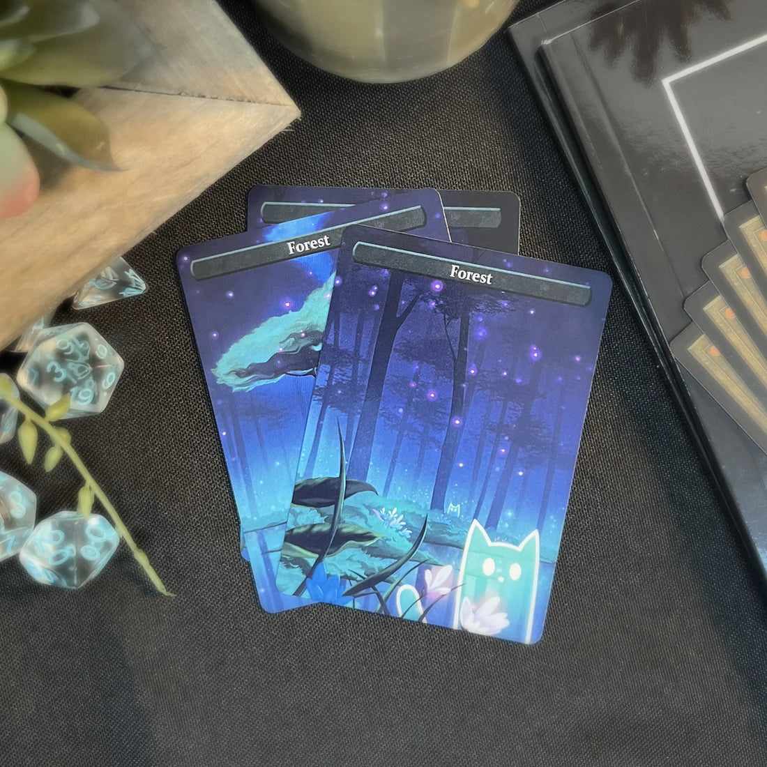 Caverns & Calicos Manacat Tokens & Proxies - Forest Set