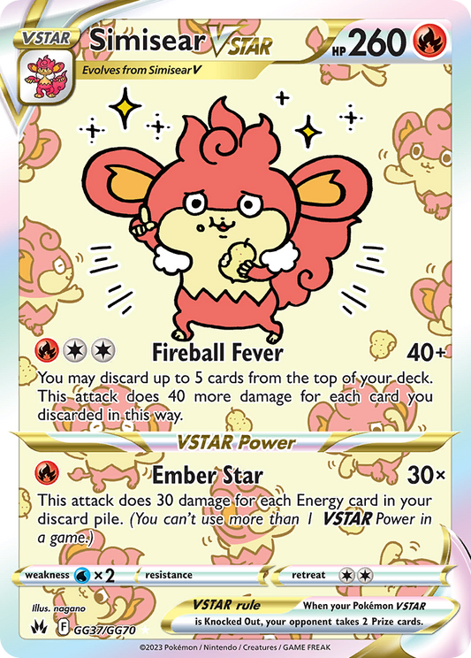 Simisear VSTAR - Crown Zenith: Galarian Gallery GG37/GG70 (Foil) - Near Mint