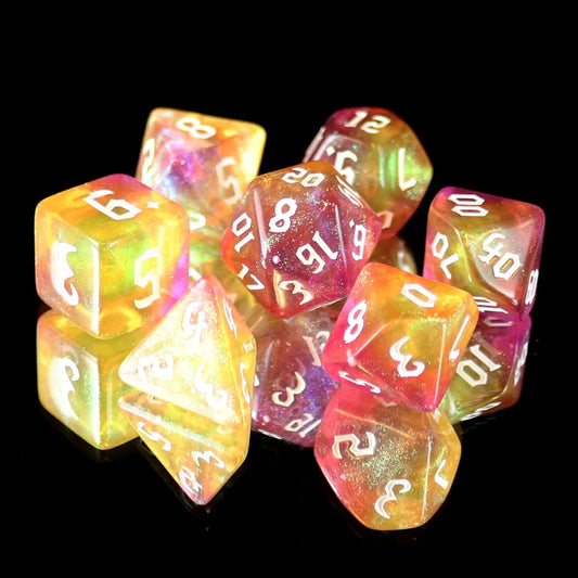 7pc RPG Set - Golden Faith - Die Hard Dice