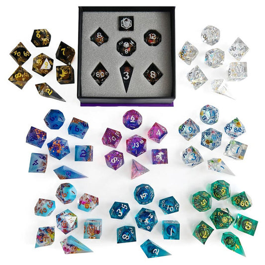 7-Set Mystery Sharp Edge Resin Dice