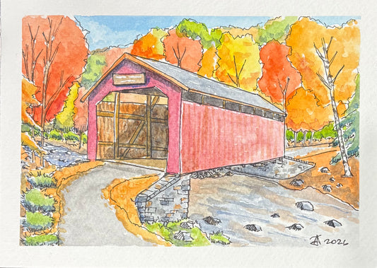 Vermont Covered Bridge Watercolor Workshop - Watercolor Class 3 (October 12)