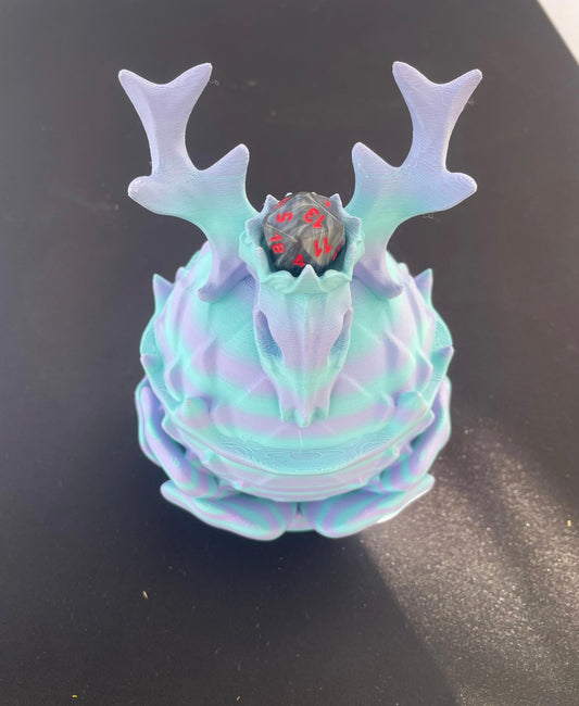 Deer Skull Head Dice Holder - Blue and Purple (Printlings)