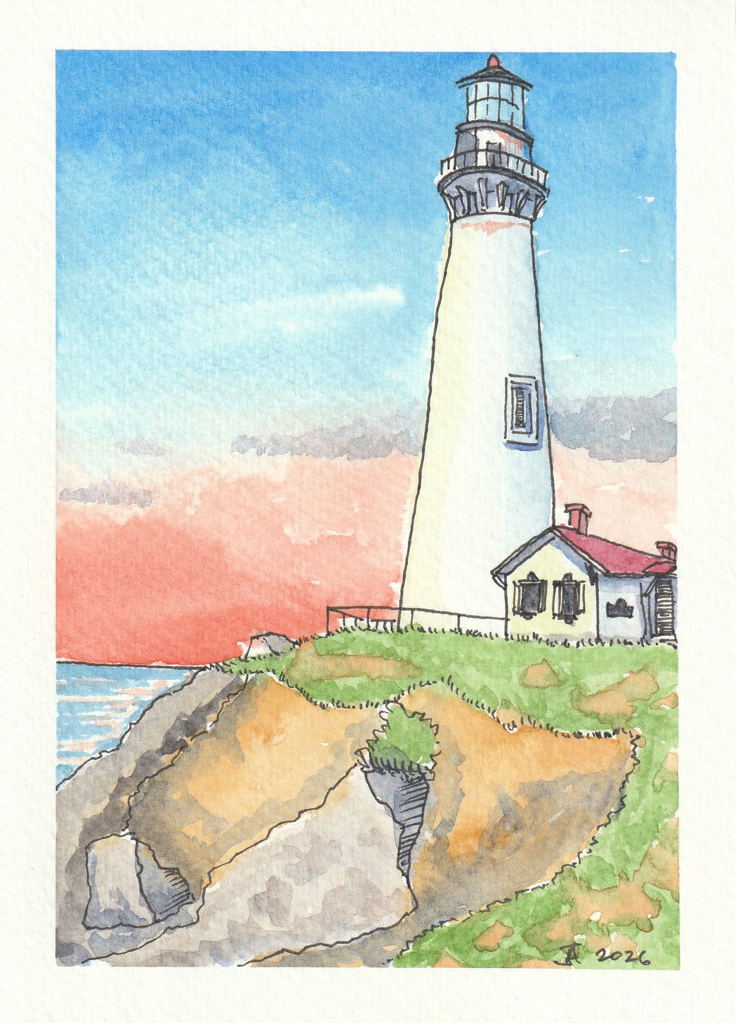 Sunset Lighthouse Watercolor Workshop - Watercolor Class 2 (September 28)