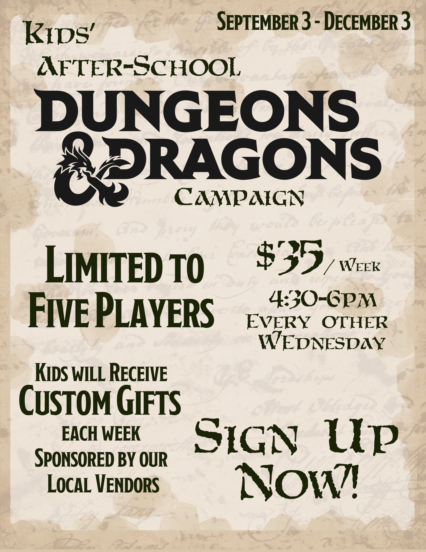 Kids' After-School D&D Campaign