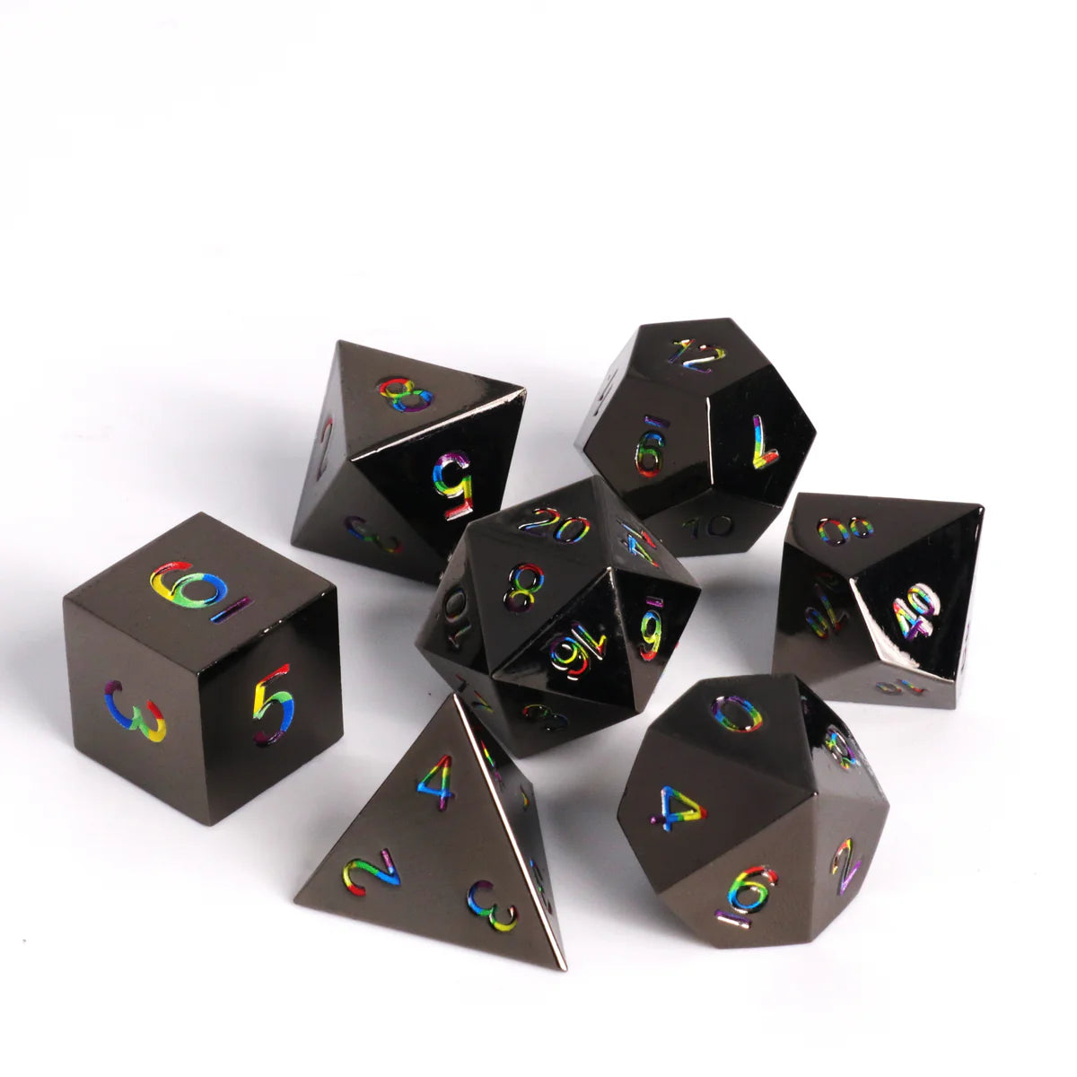 7pc RPG Set - Dark Rainbow - Die Hard Dice