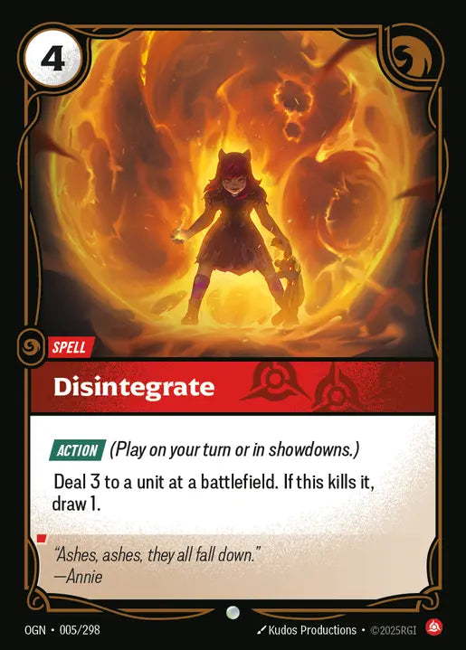 Disintegrate - Origins 005/298  (Foil)