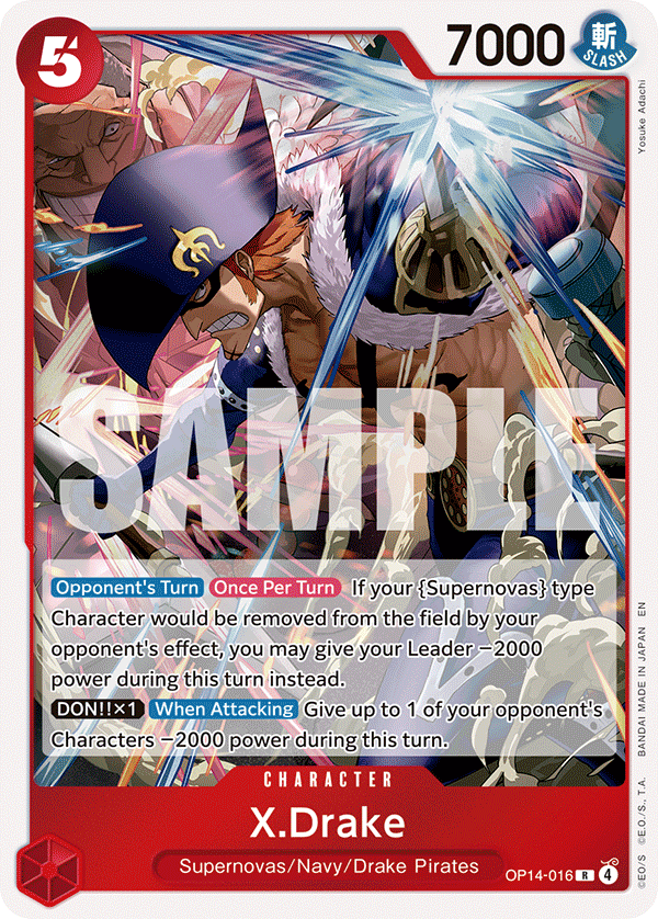 X.Drake - The Azure Sea's Seven OP14-016  (Foil) - Near Mint