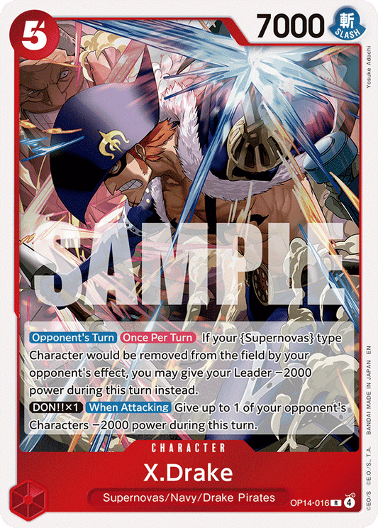 X.Drake - The Azure Sea's Seven OP14-016  (Foil) - Near Mint
