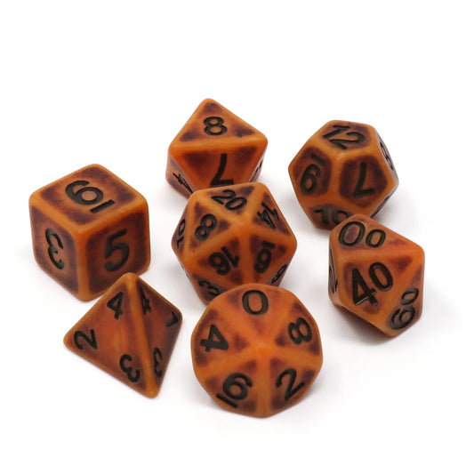 7pc RPG Set - Pumpkin Ancient - Die Hard Dice