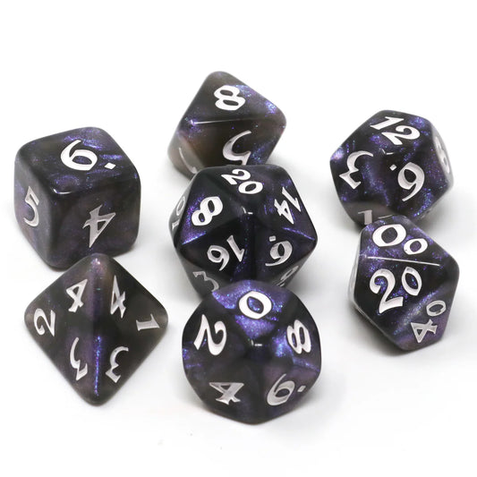 7pc RPG Set - Elessia Kybr - Passion with White - Die Hard Dice