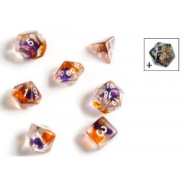 Sirius Dice: Purple & Orange Clear 7 Die Set