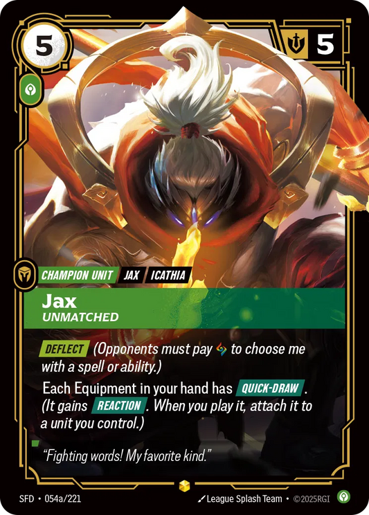 Jax - Unmatched (Alternate Art) - SFD 054a/221  (Foil)